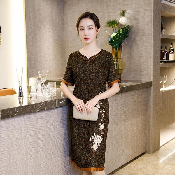 ethnic clothing summer short sleeve women qipao chinese style mandarin collar cheongsam elegant vestidos, Red
ethnic clothing summer short sleeve women qipao chinese style mandarin collar cheongsam elegant vestidos, Red