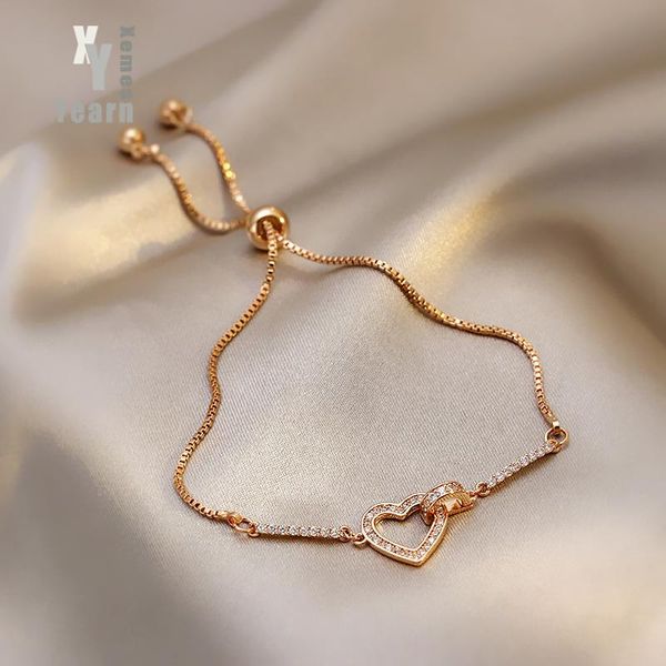 charm bracelets 2021 luxuriou rose gold heart women's korean fashion jewelry goth unusual wrist accessories for wedding party girls, Golden;silver
charm bracelets 2021 luxuriou rose gold heart women's korean fashion jewelry goth unusual wrist accessories for wedding party girls, Golden;silver