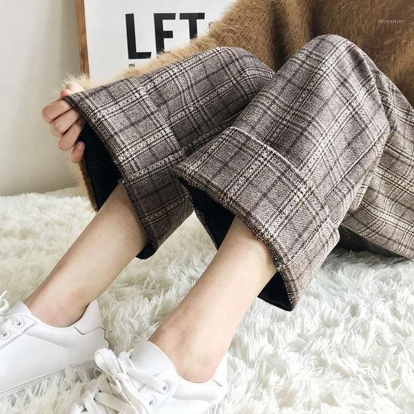 women's pants & capris autumn winter woolen plaid female women elastic high waist pant plus size harajuku wide leg lady trousers, Black;white
women's pants & capris autumn winter woolen plaid female women elastic high waist pant plus size harajuku wide leg lady trousers, Black;white
