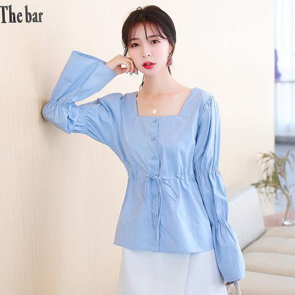 white long sleeve shirt autumn french style retro square collar design sense bubble sleeve bm wind waist show thin women 
white long sleeve shirt autumn french style retro square collar design sense bubble sleeve bm wind waist show thin women