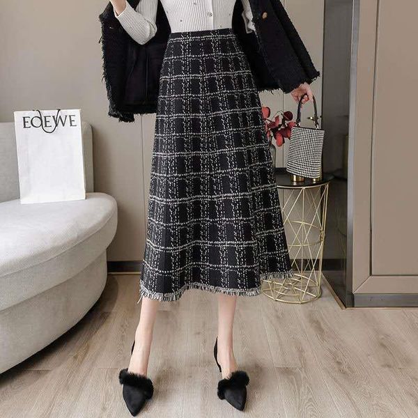 skirts elegant tassels plaid a-line skirt women chic mid-length office work female casual high waist spring, Black
skirts elegant tassels plaid a-line skirt women chic mid-length office work female casual high waist spring, Black