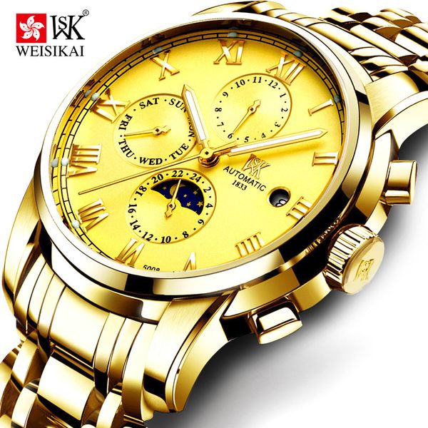 swisskey roman style automatic business mechanical men's luminous watch, Slivery;brown
swisskey roman style automatic business mechanical men's luminous watch, Slivery;brown