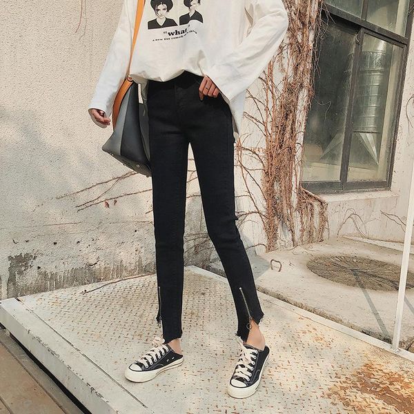 women's jeans women vintage slim cropped trousers ladies zipper pencil pants high-rise summer 11246, Blue
women's jeans women vintage slim cropped trousers ladies zipper pencil pants high-rise summer 11246, Blue