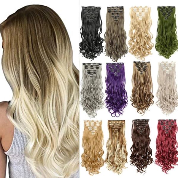 synthetic wigs kong&li 7pcs/set long wave clip in on hair real black brown red pink purple hairpieces for women
synthetic wigs kong&li 7pcs/set long wave clip in on hair real black brown red pink purple hairpieces for women