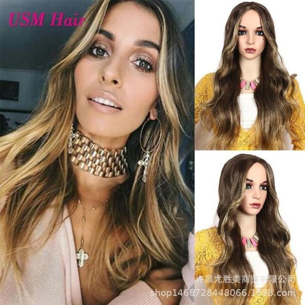 chemical fiber wig women's long curly hair with big wav the whole head cover is fashionable and natural, Black
chemical fiber wig women's long curly hair with big wav the whole head cover is fashionable and natural, Black