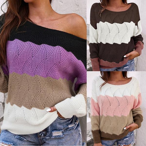 women's sweaters pullovers knitted sweater fashion solid stitching loose round neck long sleeve female winter retro daily, White;black
women's sweaters pullovers knitted sweater fashion solid stitching loose round neck long sleeve female winter retro daily, White;black