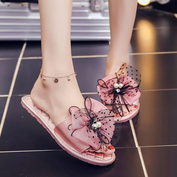 slippers indoor women's lace bow silk material home shoes soft bottom breathable non-slip bathroom, Black
slippers indoor women's lace bow silk material home shoes soft bottom breathable non-slip bathroom, Black