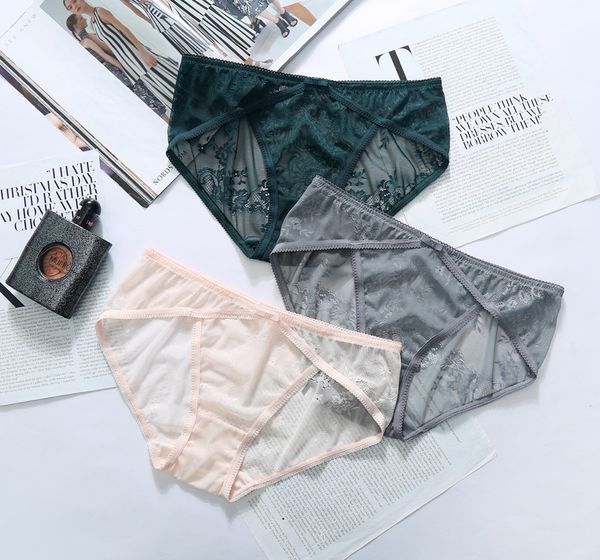 medium waist mesh breathable lace women's briefs transparent large underwear, Black;white
medium waist mesh breathable lace women's briefs transparent large underwear, Black;white