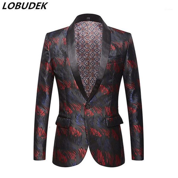 men's suits & blazers jacquard slim suit jacket business casual blazer fashion banquet evening party coat singer host stage performance, White;black
men's suits & blazers jacquard slim suit jacket business casual blazer fashion banquet evening party coat singer host stage performance, White;black