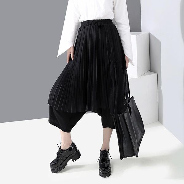 women's pants & capris 2021 spring women fashion pleated splice fake 2pcs cross skirts female japan streetwear hip hop gothic harem tro, Black;white
women's pants & capris 2021 spring women fashion pleated splice fake 2pcs cross skirts female japan streetwear hip hop gothic harem tro, Black;white