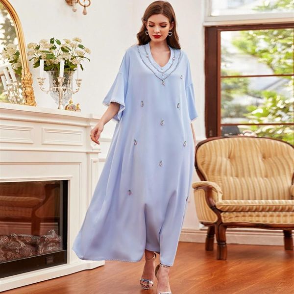 ethnic clothing muslim fashion dress women half sleeve v neck loose boubou 2021 elegant chic with diamond islam abayas dubai maxi dresses, Red
ethnic clothing muslim fashion dress women half sleeve v neck loose boubou 2021 elegant chic with diamond islam abayas dubai maxi dresses, Red