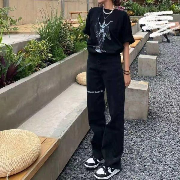 women's pants & capris high street for women spring and autumn 2021 loose straight slimming versatile black casual, Black;white
women's pants & capris high street for women spring and autumn 2021 loose straight slimming versatile black casual, Black;white