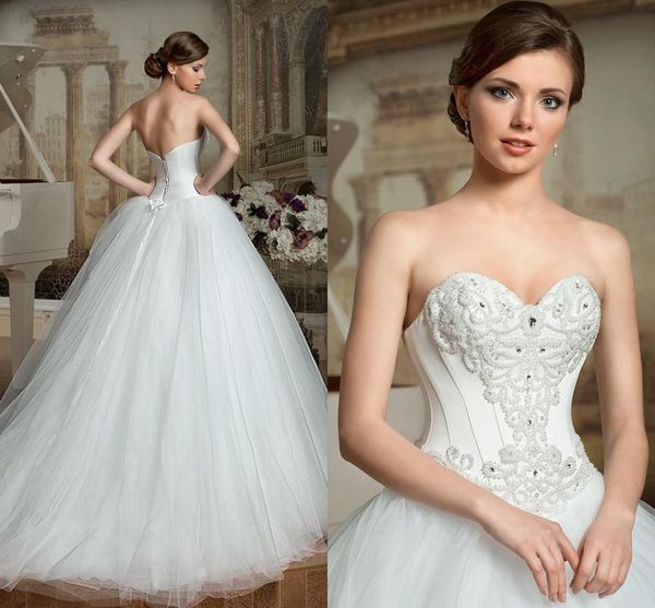 2021 new exquisite tulle sweetheart ball gown wedding es with pearls beading sleeveslss floor length bridal 7dsg, White
2021 new exquisite tulle sweetheart ball gown wedding es with pearls beading sleeveslss floor length bridal 7dsg, White