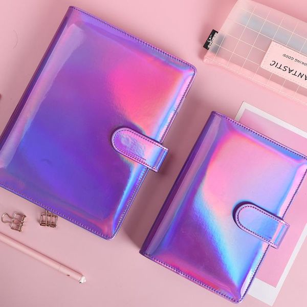 notepads a5/a6 pu macaroon laser glitter loose-leaf cover binder dairy notebooks hard refill journal travelers leather, Purple;pink
notepads a5/a6 pu macaroon laser glitter loose-leaf cover binder dairy notebooks hard refill journal travelers leather, Purple;pink