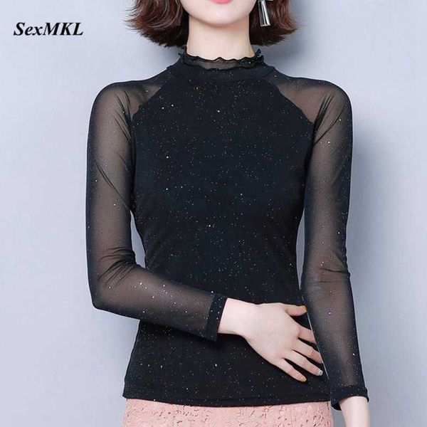 plus size women long sleeve black blouse elegant fashion mesh casual office ladies shirts transparent blouses 210528, White
plus size women long sleeve black blouse elegant fashion mesh casual office ladies shirts transparent blouses 210528, White