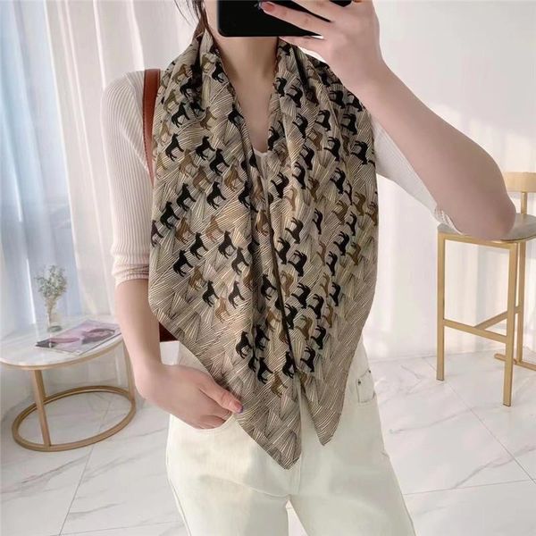 Peach-Yao 2021 Spring 90*90cm Twill Scarf Women Summer Girl Scarves Bandana Horse Pattern Square Hijab Shawl Brand Design, Blue;gray
Peach-Yao 2021 Spring 90*90cm Twill Scarf Women Summer Girl Scarves Bandana Horse Pattern Square Hijab Shawl Brand Design, Blue;gray