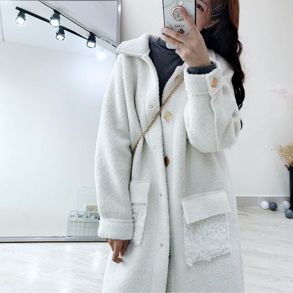 women's wool & blends women lamb fur jackets winter thick warm long coat autumn fashion sleeve solid loose elegant outwear dd2416, Black
women's wool & blends women lamb fur jackets winter thick warm long coat autumn fashion sleeve solid loose elegant outwear dd2416, Black