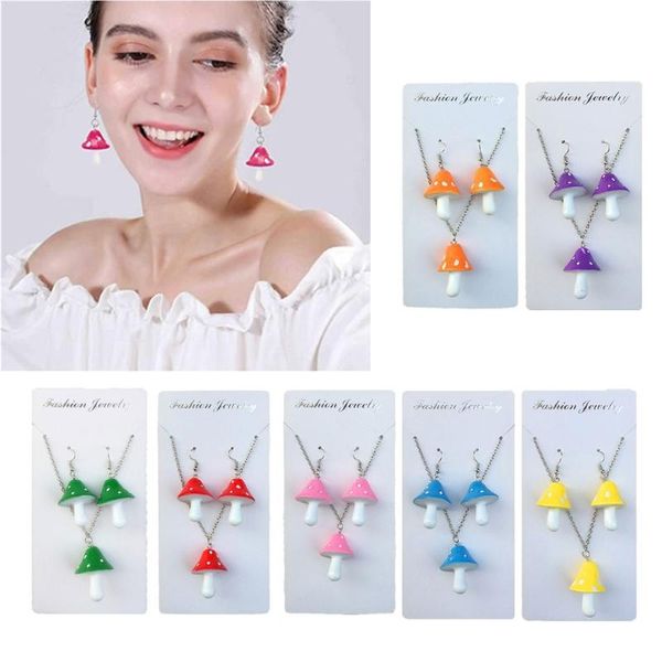 earrings & necklace colorful mushroom dangling set handmade gummy mushrooms necklaces rainbow colored vegetables jewelry, Silver
earrings & necklace colorful mushroom dangling set handmade gummy mushrooms necklaces rainbow colored vegetables jewelry, Silver