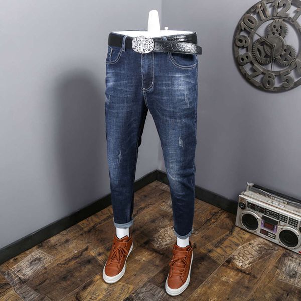 autumn new quarter jeans korean slim elastic leggings trend men's casual pants, Blue
autumn new quarter jeans korean slim elastic leggings trend men's casual pants, Blue