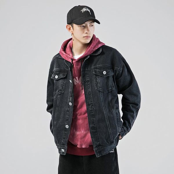 men's jackets denim jacket 2021 fall/winter style washed loose lapel casual top, Black;brown
men's jackets denim jacket 2021 fall/winter style washed loose lapel casual top, Black;brown