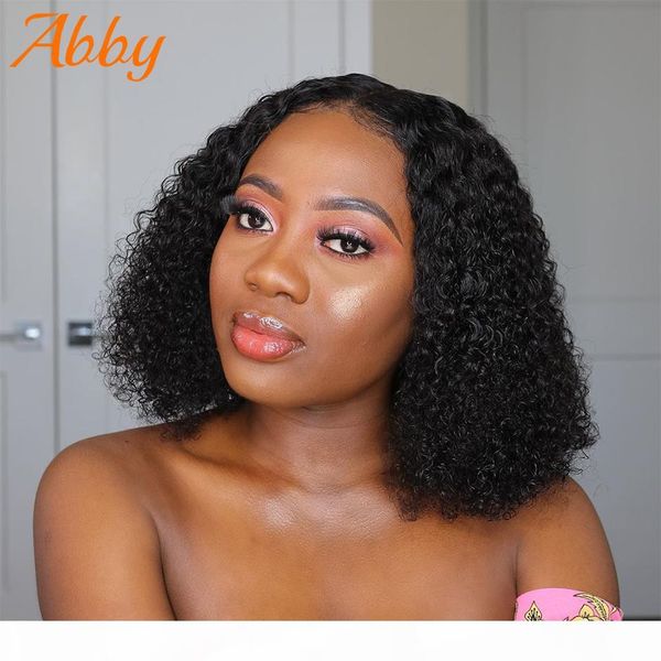 bob lace front human hair wigs kinky curly 13x4 lace bob wigs for women 150% density short bob wigs curly human hair wig, Black