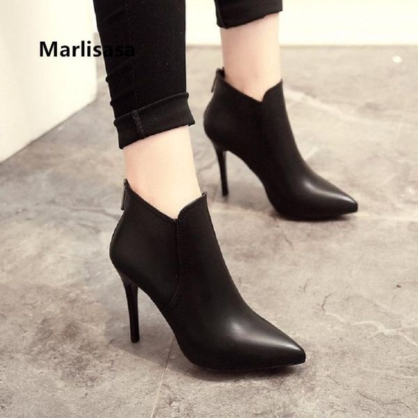 boots marlisasa women classic pointed toe heel lady casual autumn cool black pu leather f2717
boots marlisasa women classic pointed toe heel lady casual autumn cool black pu leather f2717
