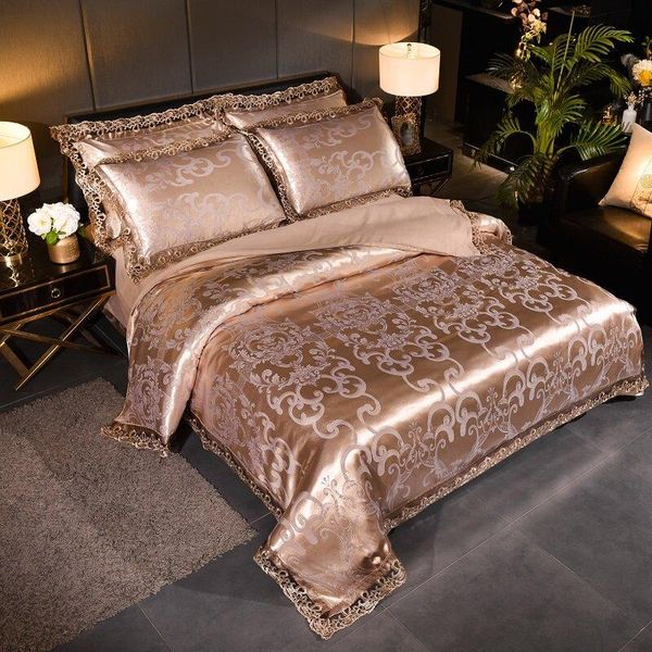 bedding sets drop duvet cover set wedding jacquard lace flat sheet pillowcase 4pcs european luxury golden beige 204
bedding sets drop duvet cover set wedding jacquard lace flat sheet pillowcase 4pcs european luxury golden beige 204