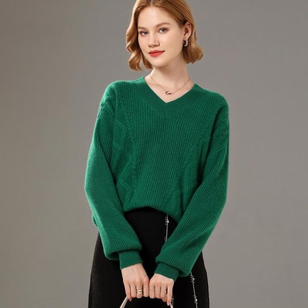 women's sweaters pullover 2021 winter 100% wool sweater loose casual solid color cashmere v-neck knitwear ladies thick, White;black
women's sweaters pullover 2021 winter 100% wool sweater loose casual solid color cashmere v-neck knitwear ladies thick, White;black