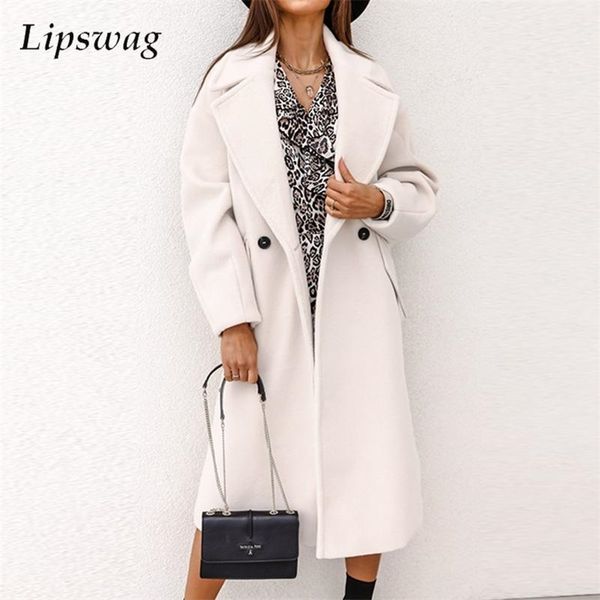 autumn long sleeve solid cardigan winter turn-down collar woolen coat elegant double breasted button office outwear 211019, Black
autumn long sleeve solid cardigan winter turn-down collar woolen coat elegant double breasted button office outwear 211019, Black