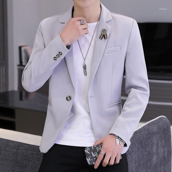 men's suits & blazers 2021 autumn casual suit jacket men wedding business blazer masculino slim fit office social dress coat street wea, White;black
men's suits & blazers 2021 autumn casual suit jacket men wedding business blazer masculino slim fit office social dress coat street wea, White;black