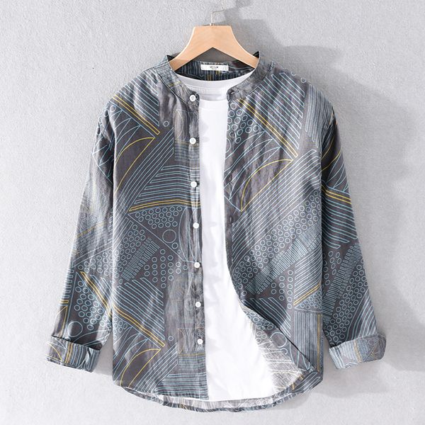 2021 new men's casual printed linen long-sleeved loose trendy shirts for men retro stand collar shirt mens comfortable chemise sfrr, White;black
2021 new men's casual printed linen long-sleeved loose trendy shirts for men retro stand collar shirt mens comfortable chemise sfrr, White;black