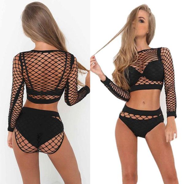 women's tracksuits hollow out stretchy two piece set o neck fishnet grid full sleeve skinny crop 2 sets, Gray
women's tracksuits hollow out stretchy two piece set o neck fishnet grid full sleeve skinny crop 2 sets, Gray