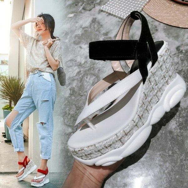 fashion women's clip toe platform wedge heels slingback leather shoes size sandals, Black
fashion women's clip toe platform wedge heels slingback leather shoes size sandals, Black