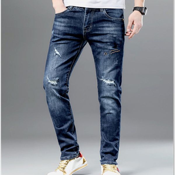 Latt Listin Luxurys Digner Mens Jeans 21SS Summer Thin Dign Denim Letter Cotton Fashion Slim-leg Ripped Top Quality Trousers Size W28-W38, Blue
Latt Listin Luxurys Digner Mens Jeans 21SS Summer Thin Dign Denim Letter Cotton Fashion Slim-leg Ripped Top Quality Trousers Size W28-W38, Blue