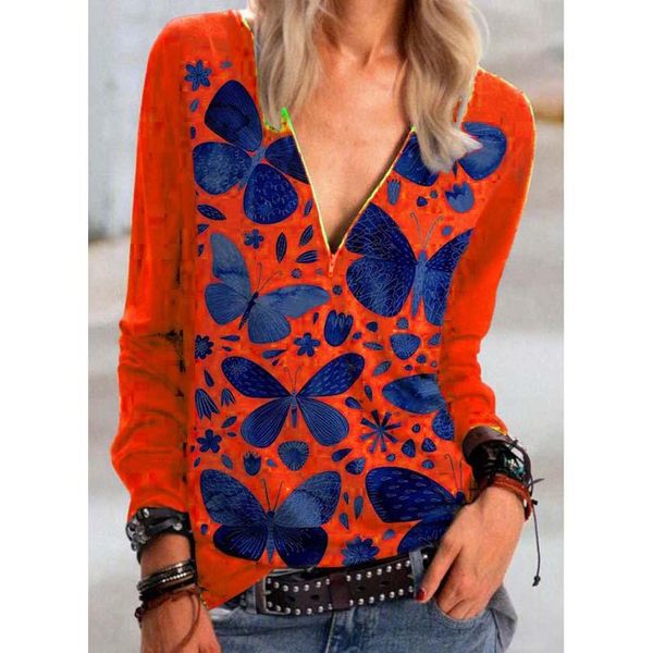 women's t-shirt fashion butterfly print women t-shirts long sleeve spring zippers v-neck casual tee lady 3d plus 5xl, White
women's t-shirt fashion butterfly print women t-shirts long sleeve spring zippers v-neck casual tee lady 3d plus 5xl, White