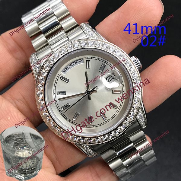 2 colour diamond watch 41mm mechanical mens watches montre de luxe 2813 automatic steel waterproof watch306d, Slivery;brown
2 colour diamond watch 41mm mechanical mens watches montre de luxe 2813 automatic steel waterproof watch306d, Slivery;brown
