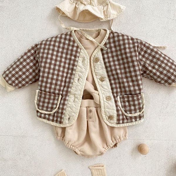 jackets 9490c baby coat double-layer cotton padded jacket pocket plaid single-breasted boy's cardigan 0-3year girl's, Blue;gray
jackets 9490c baby coat double-layer cotton padded jacket pocket plaid single-breasted boy's cardigan 0-3year girl's, Blue;gray
