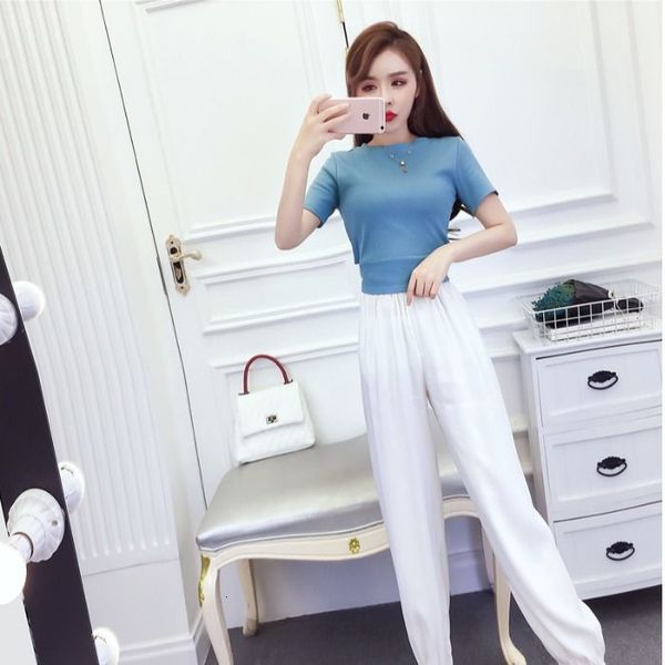 2021 new women summer fashion 2 piece sets female casual short sleeve t-shirt and elastic waist trousers ladies pants suit l185y7z1, Gray
2021 new women summer fashion 2 piece sets female casual short sleeve t-shirt and elastic waist trousers ladies pants suit l185y7z1, Gray