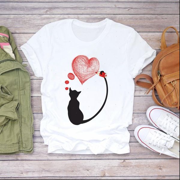 women cartoon love cat cute 90s style fashion print lady t shirts womens graphic t shirt female tee t shirt, White
women cartoon love cat cute 90s style fashion print lady t shirts womens graphic t shirt female tee t shirt, White