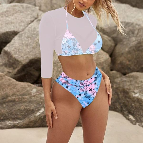women 3pcs bikini swimsuit set halter bra thong with mesh long sleeve crop m68d
women 3pcs bikini swimsuit set halter bra thong with mesh long sleeve crop m68d