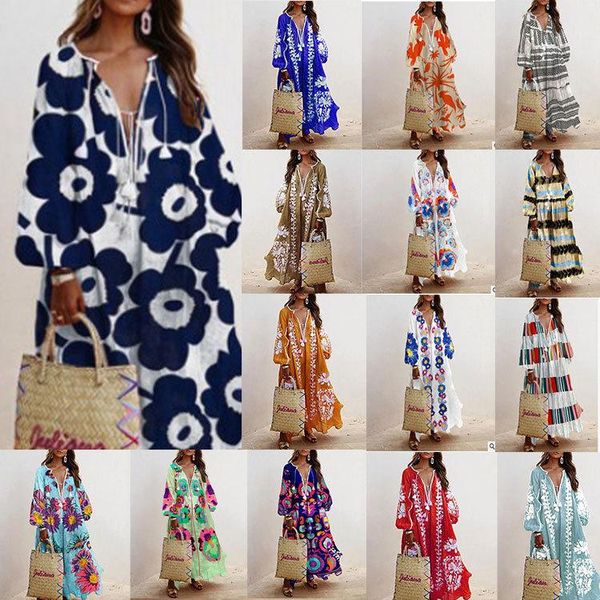 casual dresses printed maxi women 2021 autumn v-neck long sleeve loose dress, Black;gray
casual dresses printed maxi women 2021 autumn v-neck long sleeve loose dress, Black;gray