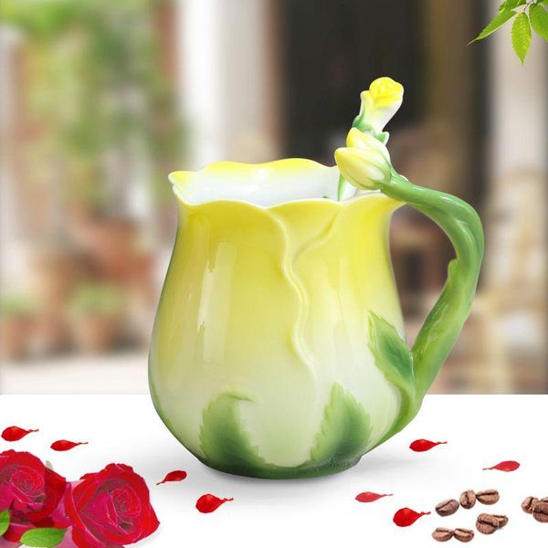 mugs 3d rose color enamel porcelain cup drinkware flower coffee cups creative ceramic with spoon milk sets
mugs 3d rose color enamel porcelain cup drinkware flower coffee cups creative ceramic with spoon milk sets