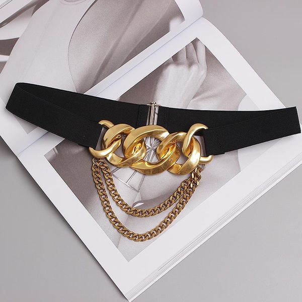 belts luxury metal link chain waist belt black elastic stretch strap for dress decoration autumn female casual jean cinch, Black;brown
belts luxury metal link chain waist belt black elastic stretch strap for dress decoration autumn female casual jean cinch, Black;brown