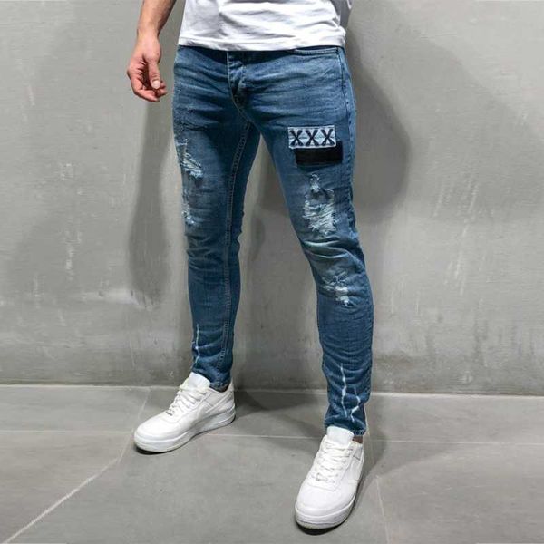 men's jeans mens skinny frayed stretch denim pants casual fitness bodybuilding pocket full length sports, Blue
men's jeans mens skinny frayed stretch denim pants casual fitness bodybuilding pocket full length sports, Blue