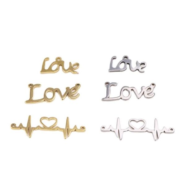 charms 10pcs wholesell stainless steel pretty love heartbeat connector diy anklets bracelet 18g gold unfading colorless 2 colors, Bronze;silver
charms 10pcs wholesell stainless steel pretty love heartbeat connector diy anklets bracelet 18g gold unfading colorless 2 colors, Bronze;silver