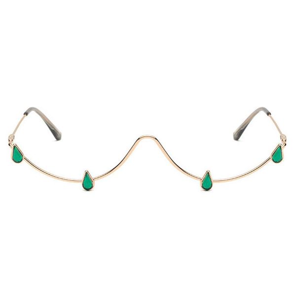 sunglasses fashion eyeglasses alloy frame for women green and red gem lensless chain pendant half luxury diamond glasses fml, White;black
sunglasses fashion eyeglasses alloy frame for women green and red gem lensless chain pendant half luxury diamond glasses fml, White;black