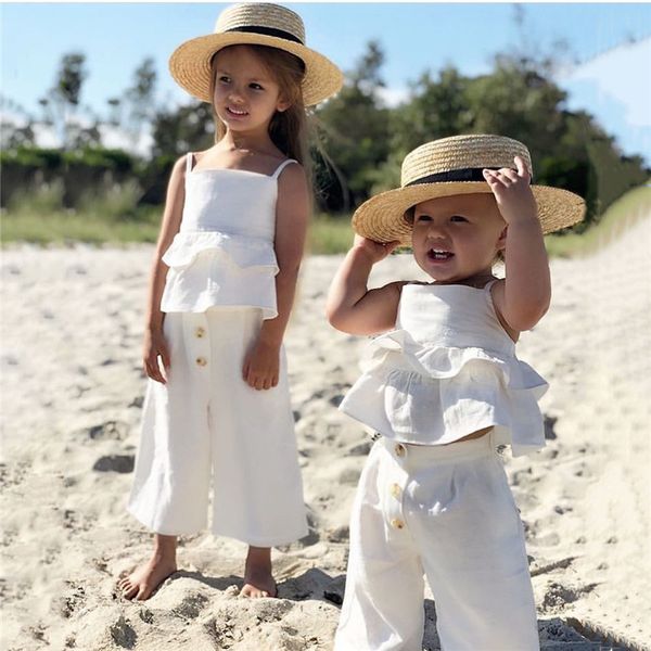 1-5t toddler kids baby girls cute clothes set boho beach summer ruffles crop and pants cotton playa set lovely outfits, White
1-5t toddler kids baby girls cute clothes set boho beach summer ruffles crop and pants cotton playa set lovely outfits, White