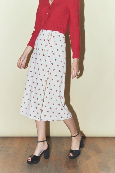 skirts cherry wrap half skirt 2021 early spring one-piece women, Black