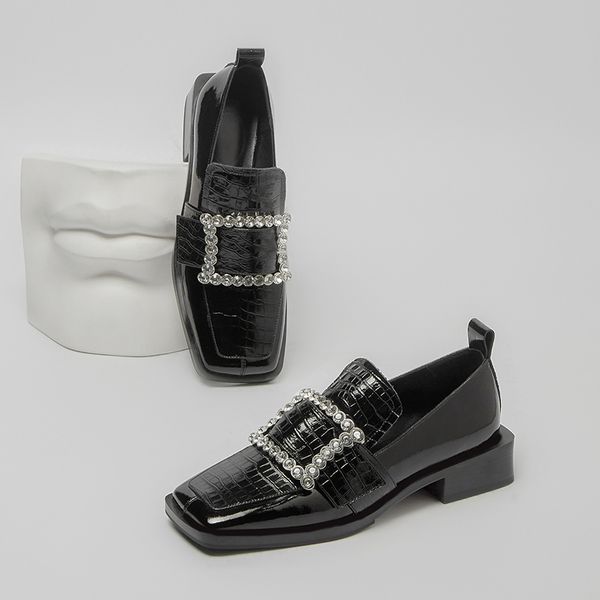 womens genuine leather crystal buckle slip-on flats loafers square toe casual moccasins buckle metal buckle daily shoes womendress shoes, Black
womens genuine leather crystal buckle slip-on flats loafers square toe casual moccasins buckle metal buckle daily shoes womendress shoes, Black