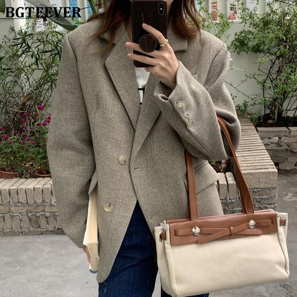 women's wool & blends bgteever vintage notched collar women suit jackets 2021 autumn winter long sleeve single-breasted elegant ladies, Black
women's wool & blends bgteever vintage notched collar women suit jackets 2021 autumn winter long sleeve single-breasted elegant ladies, Black